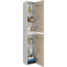 Пенал LEMARK COMBI 35 см подвесной/напольный, 2-х дверный, открывание лево/право, фасад Дуб кантри, корпус белый LM03C35P-dub
